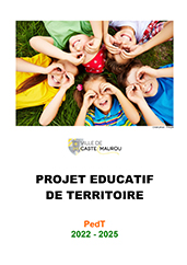 Projet educatif de territoire Castelmaurou 2022-2025 - image coloree avec enfants